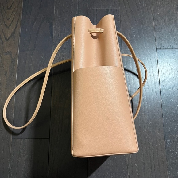 Oak and Fort tan brown bucket leather tote bag shoulder bag - Picture 3 of 11